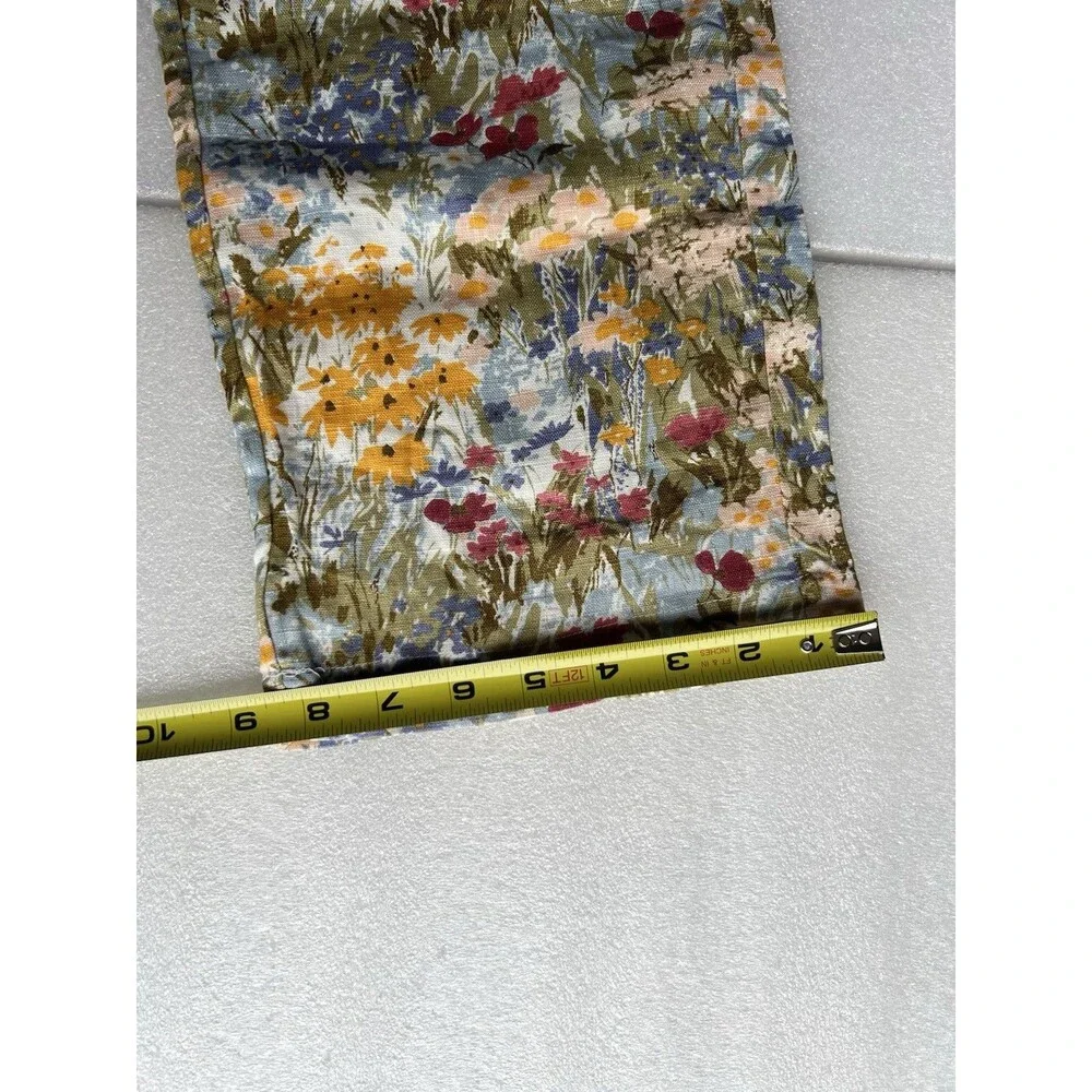 Reformation Size 4 Floral 100% Linen High Rise Cropped Pant Cottagcore coastal